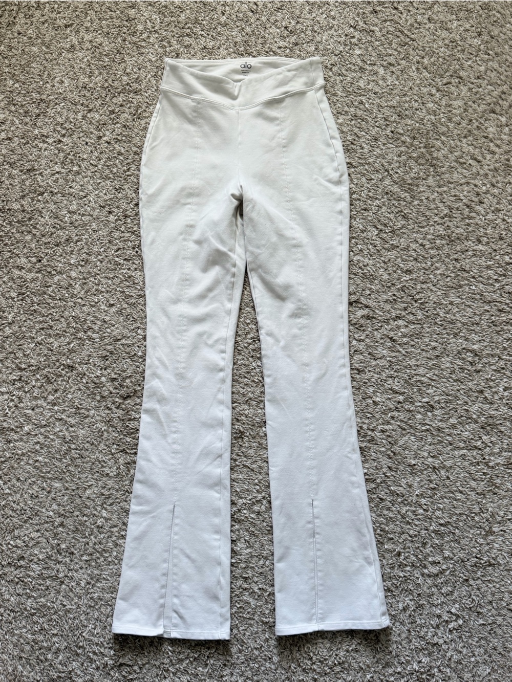 ALO Yoga White Flared High-Rise Pants